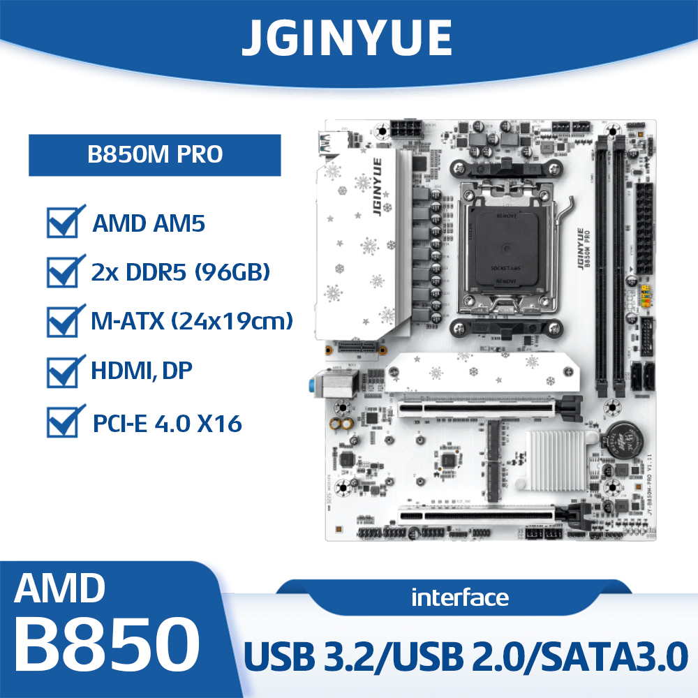JGINYUE B850M PRO Motherboard  - Am5 Micro Atx Pcie 5.0 Motherboard 评论和价格